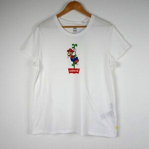 Levi's Super Mario T-Shirt Women's Size XL White Graphic Tee